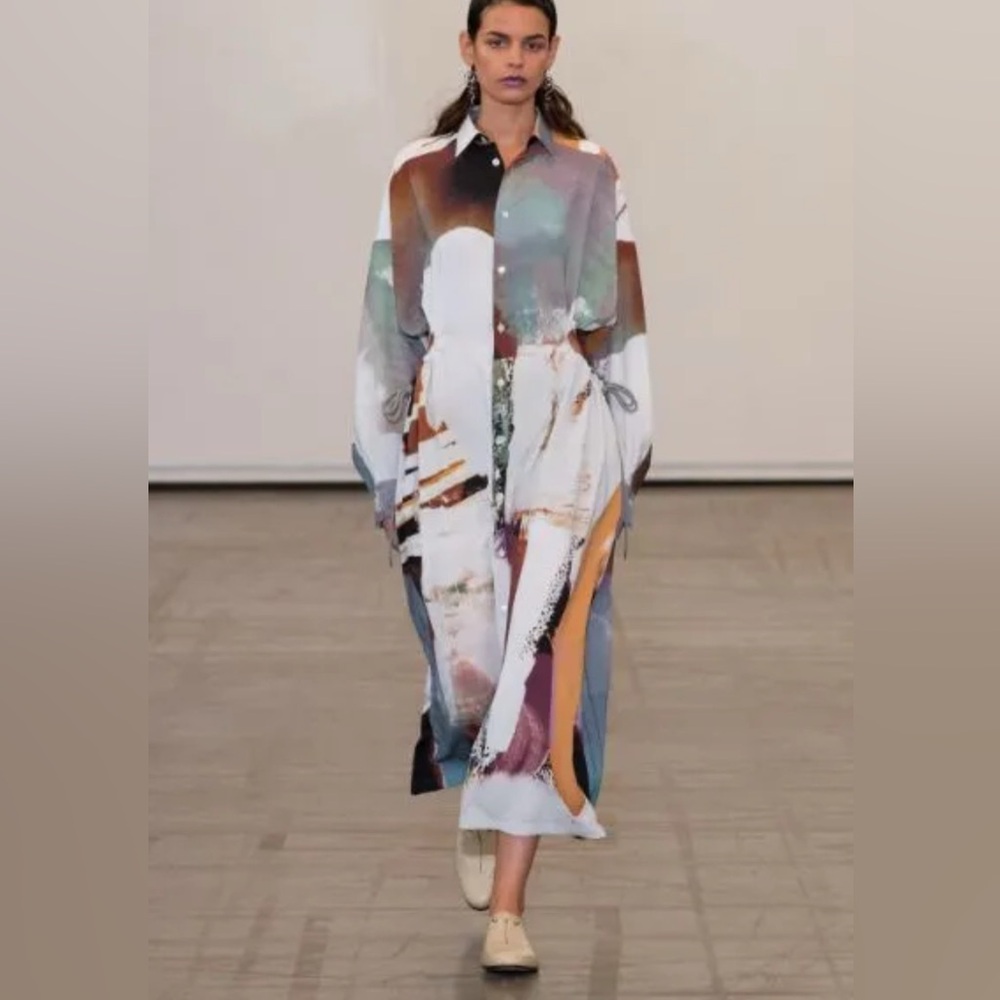 Ujoh Gathered Hole Shirt Dress